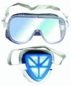 Защитные очки и респиратор
